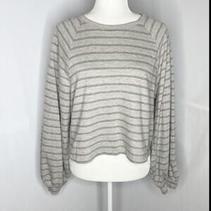 NWT lush cropped striped sweatshirt